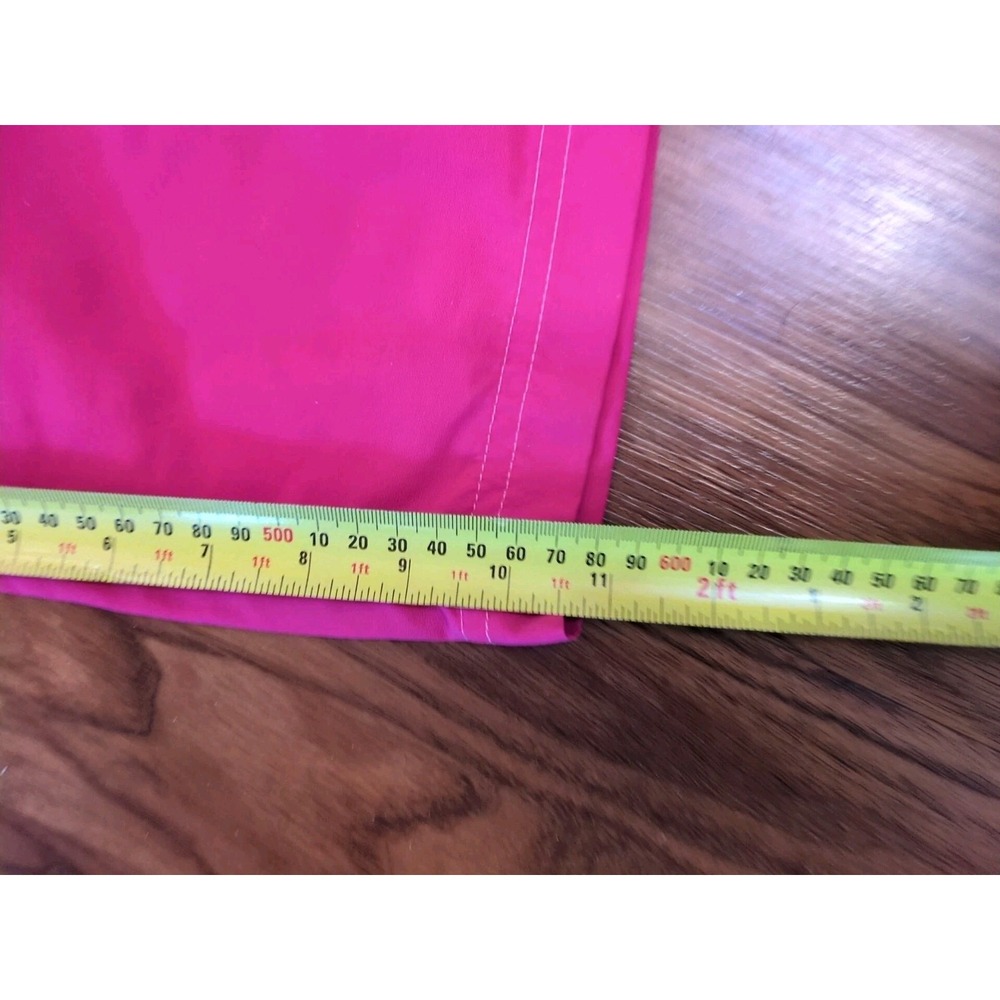 Cute LL Bean Cropped Hiking Nylon Supplex Pants Womens 10 Hot Pink Color Pockets - Picture 12 of 12